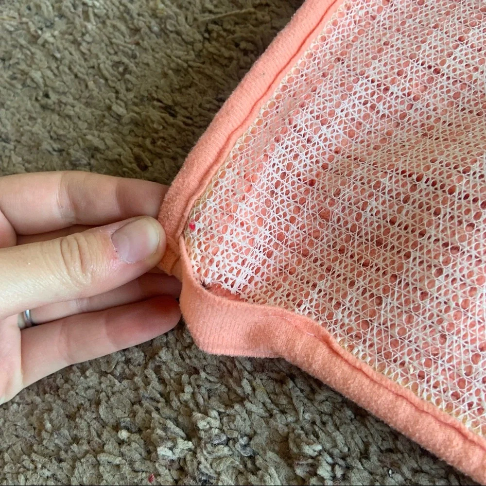 Peach Coral Bathroom Textured Rug 32.5” x 21”